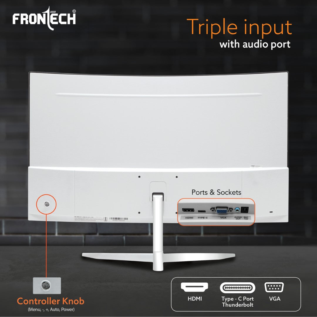 Frontech 24'' Ultima Series Curved LED Monitor | 100Hz, 1920x1080 | 1800R Curve, Bezel-Less Design (MON-0080) Frontech 24'' Ultima Series Curved LED Monitor | 100Hz, 1920x1080 | 1800R Curve, Bezel-Less Design (MON-0080)